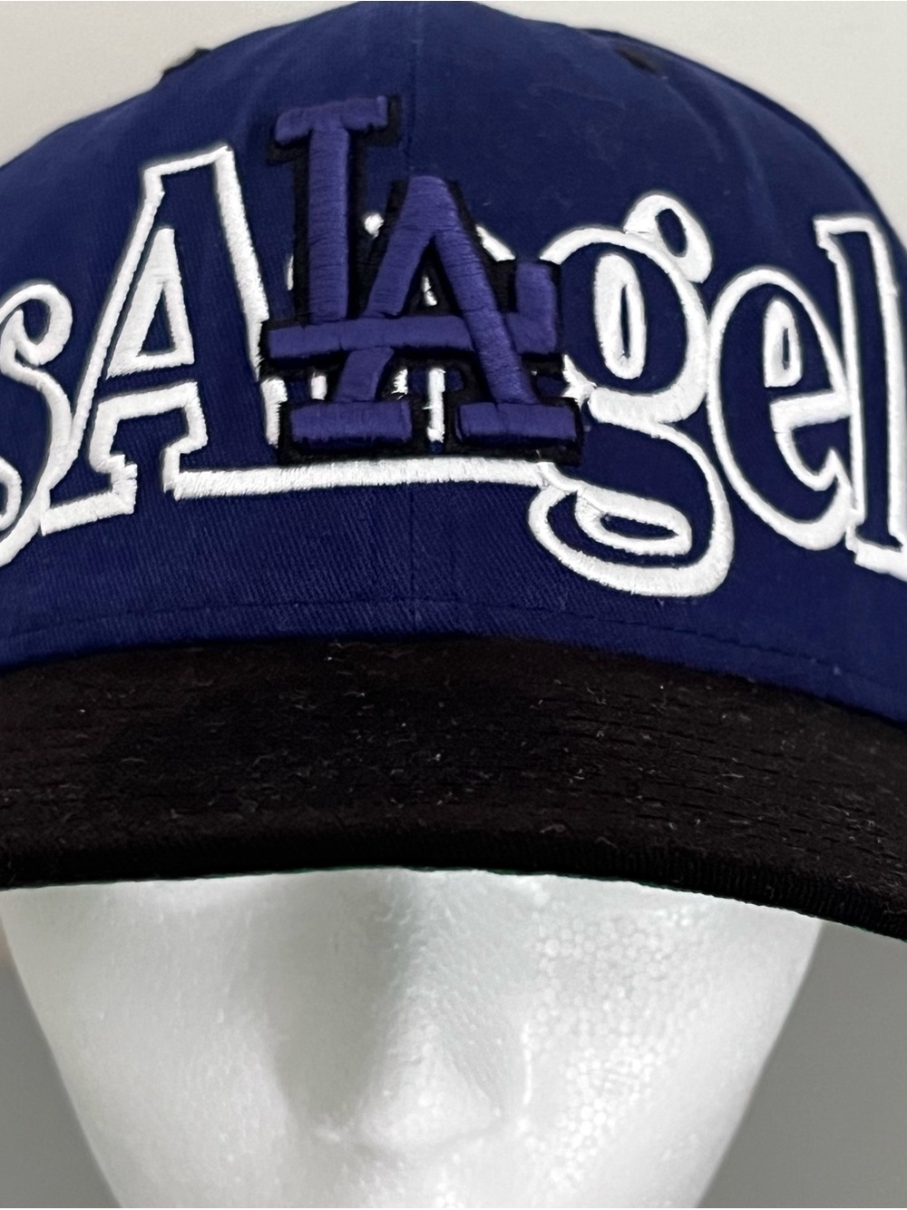 Vintage Genuine Merchandise LA Script Baseball Cap in Blue and Black
